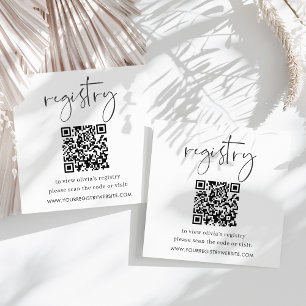 Minimalistisch script bruids- of Baby shower regis Informatiekaartje