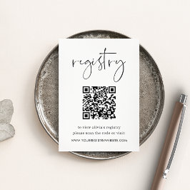 Minimalistisch script bruids- of Baby shower regis Informatiekaartje