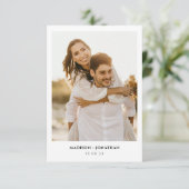 Minimalistisch script bruiloft bedankkaart (Staand voorkant)