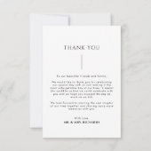 Minimalistisch script bruiloft bedankkaart (Achterkant)