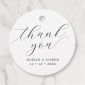 Minimalistisch script bruiloft dank u bedankjes labels (Voorkant)