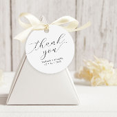 Minimalistisch script bruiloft dank u bedankjes labels
