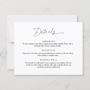 Minimalistisch Script bruiloft Detail Behuizing Ka Kaart