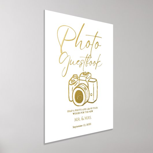 Minimalistisch script bruiloft foto gastenboek tek (Laagn)