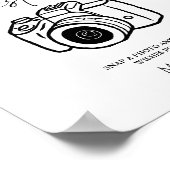 Minimalistisch script bruiloft foto gastenboek tek poster (Hoek)