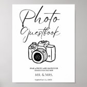 Minimalistisch script bruiloft foto gastenboek tek poster (Voorkant)