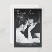 Minimalistisch script bruiloft foto Hartelijk dank Bedankkaart (Voorkant / Achterkant)