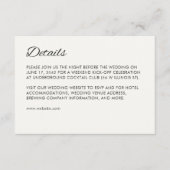 Minimalistisch script bruiloft informatiekaartje (Voorkant)