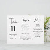 Minimalistisch script bruiloft menu programma Trif (Staand voorkant)