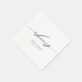 Minimalistisch Script Bruiloft Papieren Servet (Hoek)