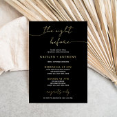 Minimalistisch script bruiloft repetitie diner ech folie uitnodiging