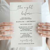 Minimalistisch script bruiloft repetitie diner kaart