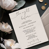 Minimalistisch script bruiloft repetitie diner kaart