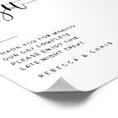 Minimalistisch Script bruiloft snack station teken Poster (Hoek)