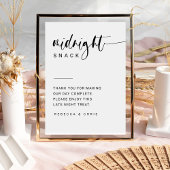 Minimalistisch Script bruiloft snack station teken Poster