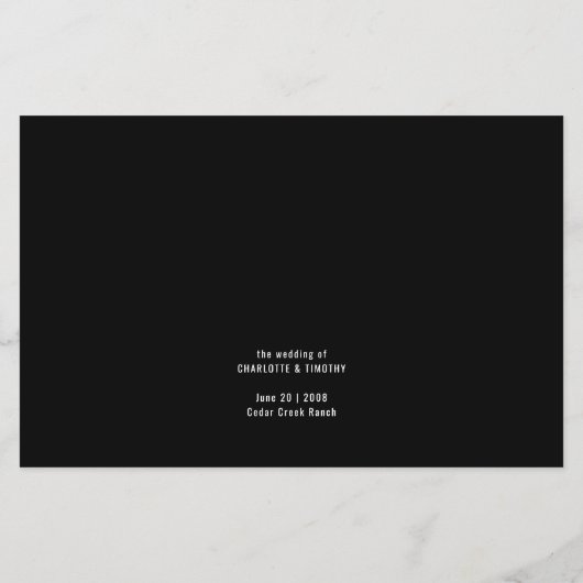 Minimalistisch script bruiloft weekend 3 dag progr (Achterkant)