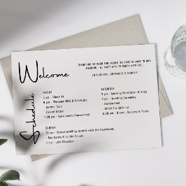 Minimalistisch script bruiloft weekend 3 dag progr