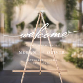 Minimalistisch script bruiloft welkom acryl bord