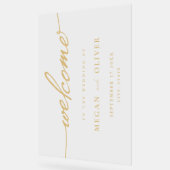 Minimalistisch script bruiloft welkom acryl bord (Hoek)