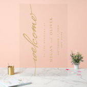 Minimalistisch script bruiloft welkom acryl bord (Huwelijk)