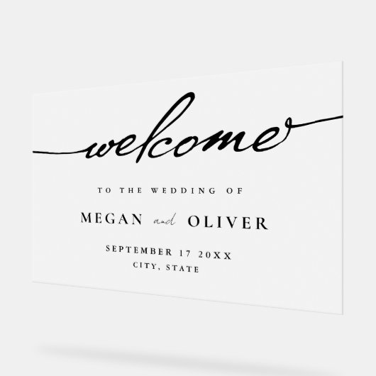 Minimalistisch script bruiloft welkom Frosted Acryl Bord (Hoek)