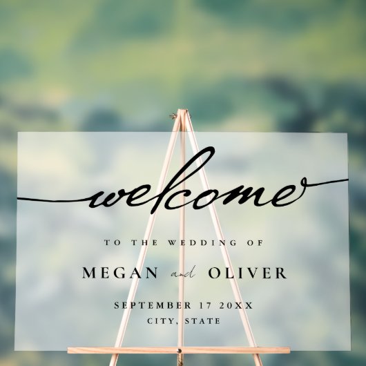 Minimalistisch script bruiloft welkom Frosted Acryl Bord (Neutraal)
