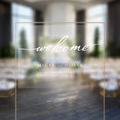 Minimalistisch script bruiloft welkom raamsticker