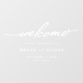 Minimalistisch script bruiloft welkom raamsticker (Vel)