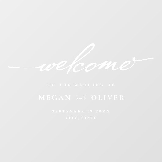 Minimalistisch script bruiloft welkom raamsticker (Vel)