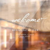 Minimalistisch script bruiloft welkom raamsticker (Vel 2)