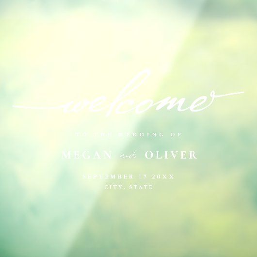 Minimalistisch script bruiloft welkom raamsticker (Vel 3)