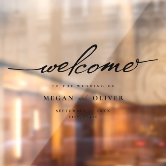 Minimalistisch script bruiloft welkom raamsticker (Vel 2)