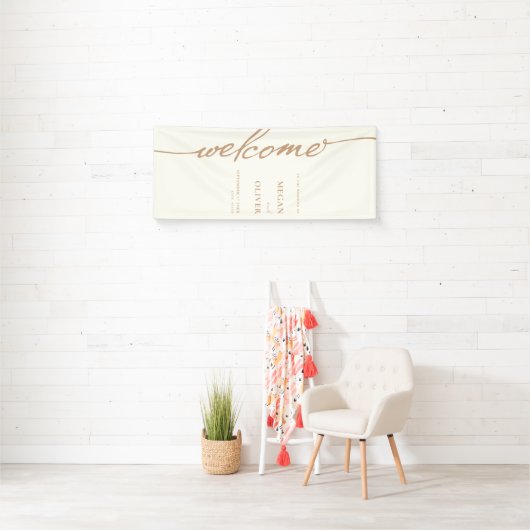 Minimalistisch script bruiloft welkom spandoek (Insitu)