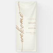 Minimalistisch script bruiloft welkom spandoek (Verticaal)