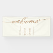 Minimalistisch script bruiloft welkom spandoek (Horizontaal)