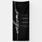 Minimalistisch script bruiloft welkom spandoek (Verticaal)