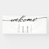 Minimalistisch script bruiloft welkom spandoek (Horizontaal)