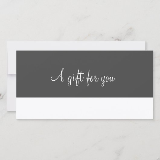 Minimalistisch script cadeaubon (Voorkant)
