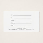 Minimalistisch script cadeaubon visitekaartje (Achterkant)