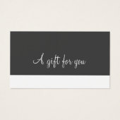 Minimalistisch script cadeaubon visitekaartje (Voorkant)