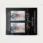 Minimalistisch Script Calligraphy Two Photo Afstud Wandkleed (Voorkant (horizontaal))