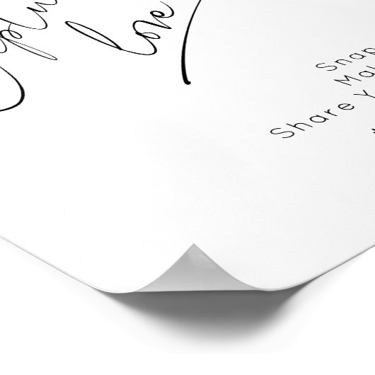Minimalistisch script Capture the Love Wedding Poster (Hoek)