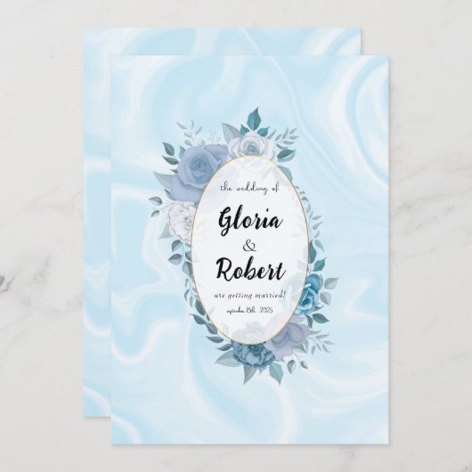 Minimalistisch script Casual bruiloft uitnodiging (Voorkant / Achterkant)