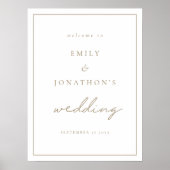 Minimalistisch Script Champagne Gold Welkom Bruilo Poster (Voorkant)