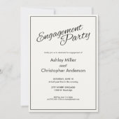 Minimalistisch script Charcoal Black Engagement Pa Kaart (Voorkant)