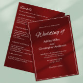 Minimalistisch script Crimson Red All-in-One Weddi Kaart