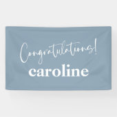 Minimalistisch Script Custom Congratulation Dusty Spandoek (Horizontaal)