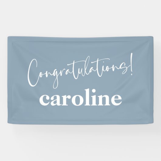 Minimalistisch Script Custom Congratulation Dusty  Spandoek (Horizontaal)