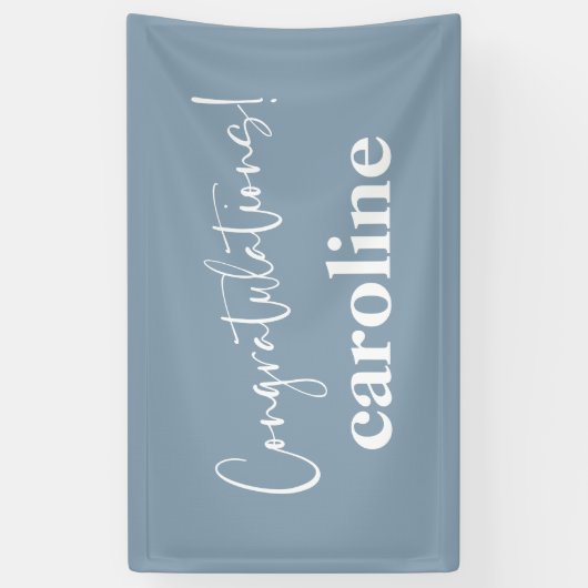 Minimalistisch Script Custom Congratulation Dusty Spandoek (Verticaal)