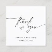 Minimalistisch script Dank je hart klant coupon Vierkante Visitekaartje (Voorkant)